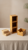 Bamboo modular storage box
