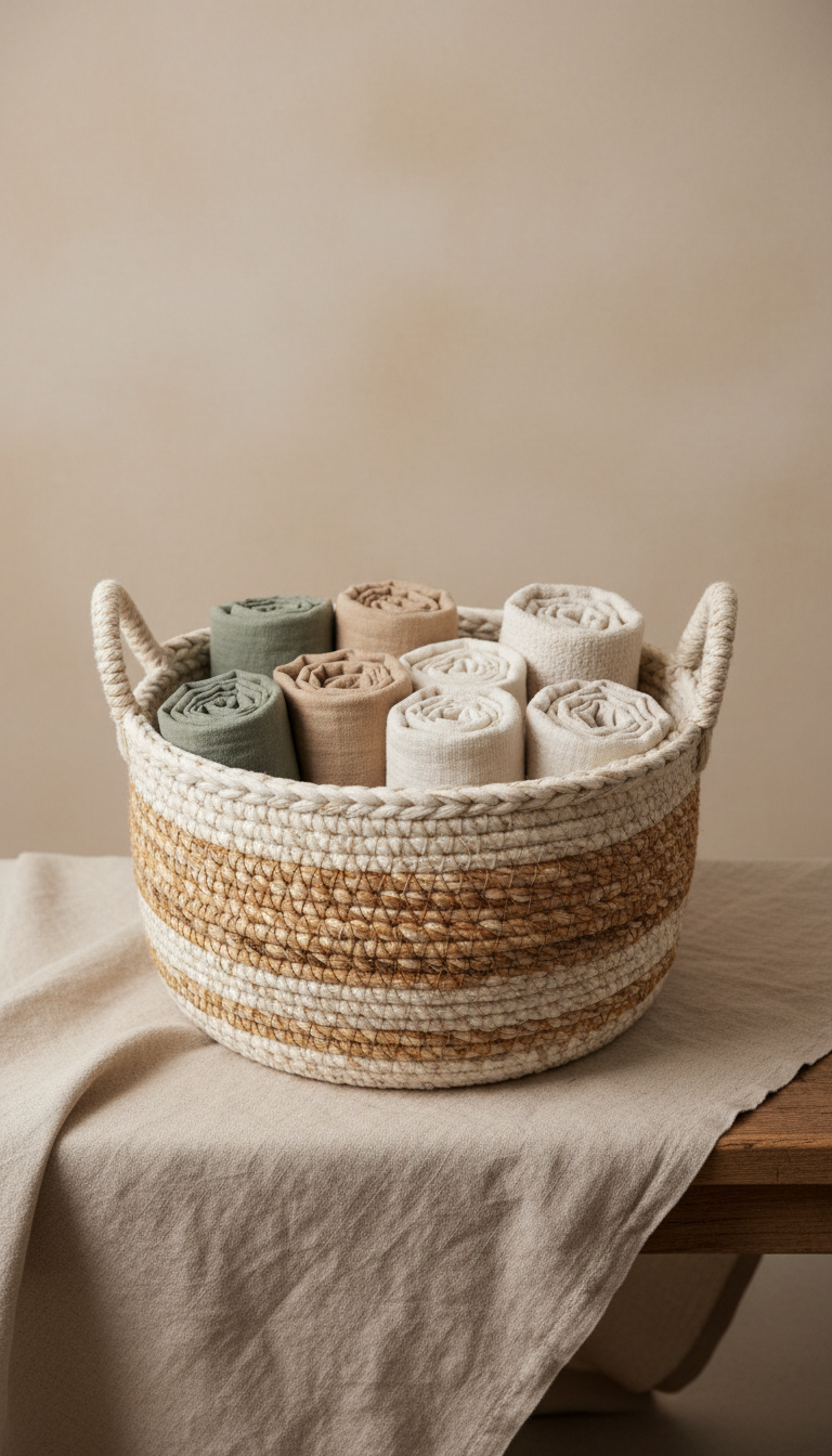 Handwoven cotton basket